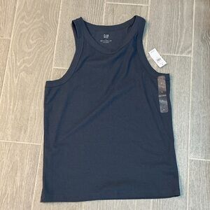GAP Dark Blue Sleeveless Ribbed High Neck Tank Top Women’s Sz Large NWT